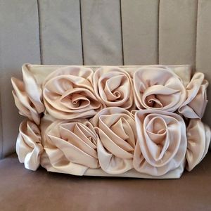 Cream colored floral purse